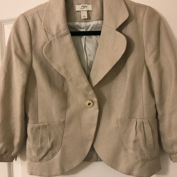 LOFT Silver Cream Jacket, size 6, EUC! - Picture 4 of 7